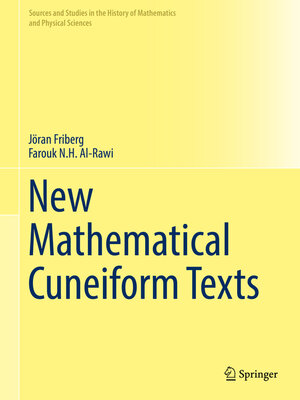 cover image of New Mathematical Cuneiform Texts